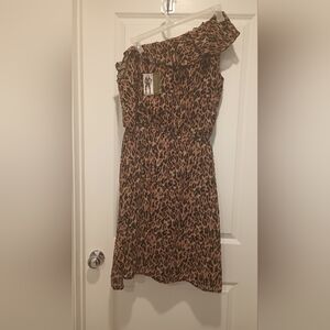 Miss Tina Brown and Cream One Shoulder Sheath Dress